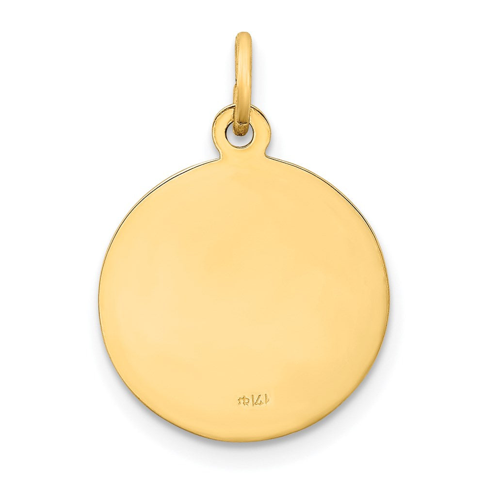 Million Charms 14K Yellow Gold Themed Relgious Our Lady Of Fatima Medal Charm