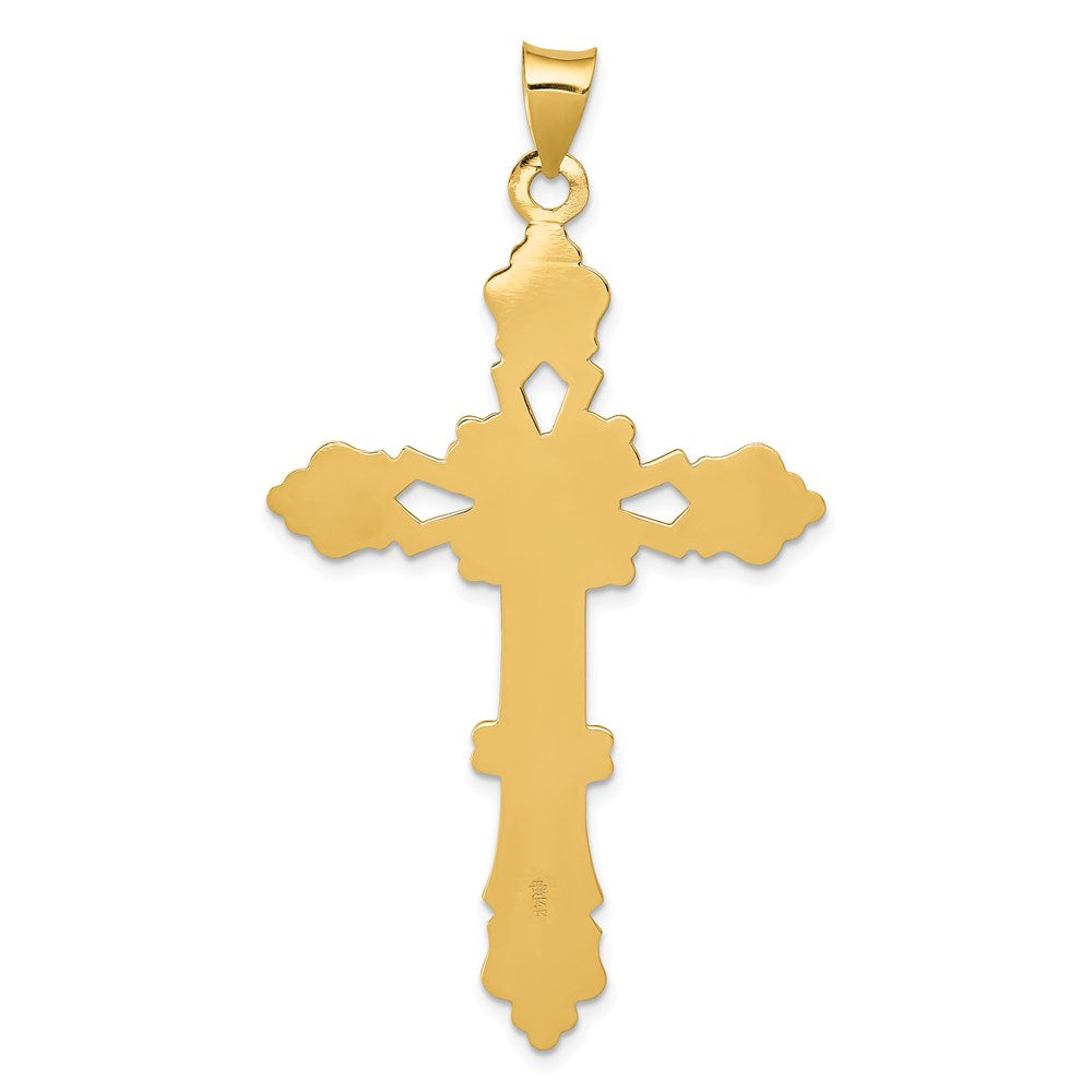 Million Charms 14K Yellow Gold Themed Polished Relgious Cross Pendant
