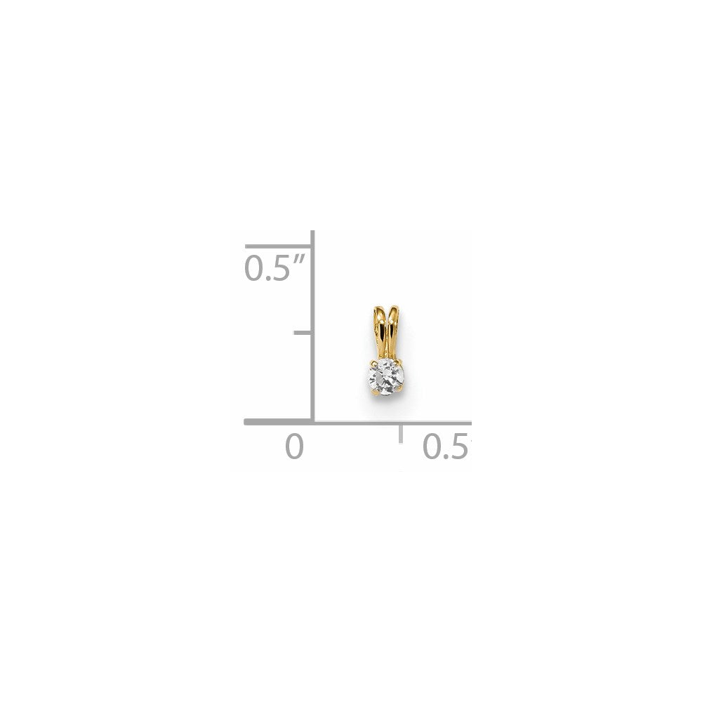 Million Charms 14K Yellow Gold Themed Childrens Tiny (Cubic Zirconia) CZ Pendant