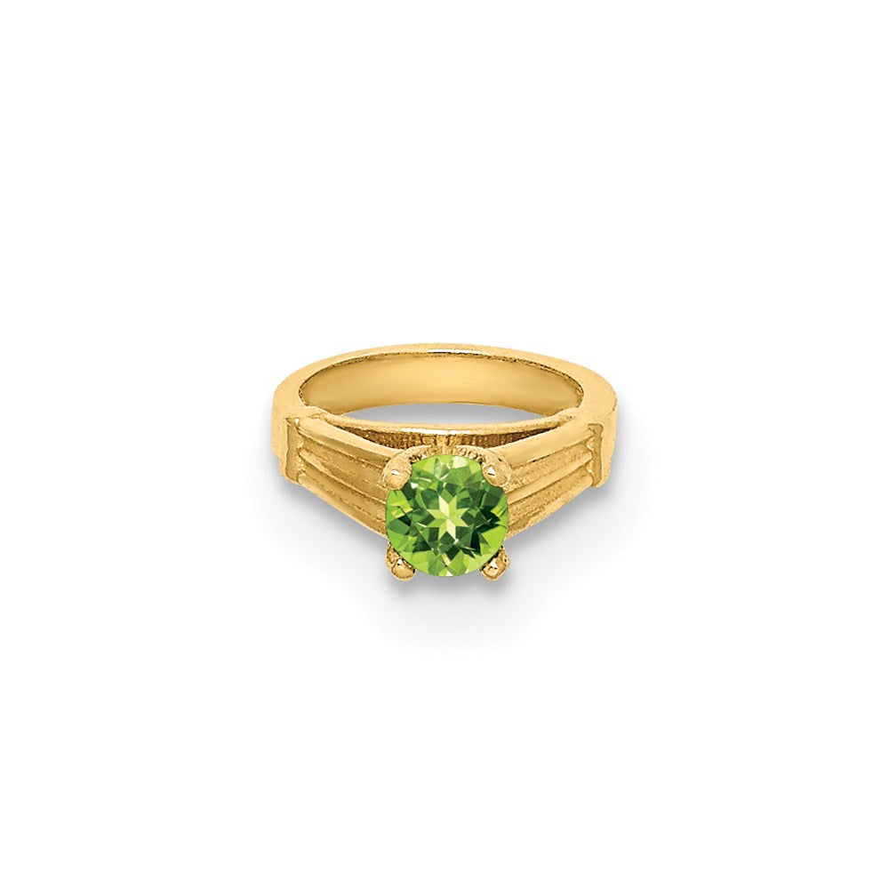 Million Charms 14K Yellow Gold Themed Ring With Light Green Glass Stone Charm