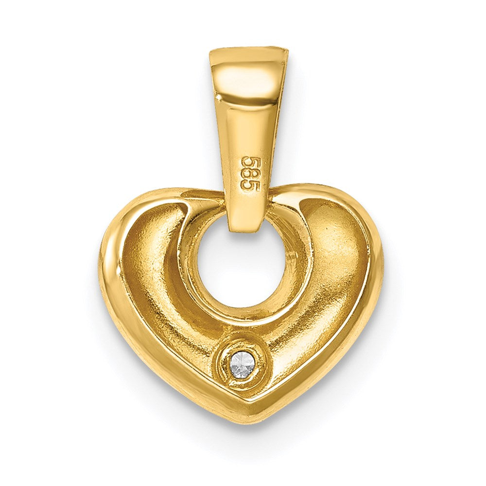 Million Charms 14K Yellow Gold Themed (Cubic Zirconia) CZ Heart Pendant