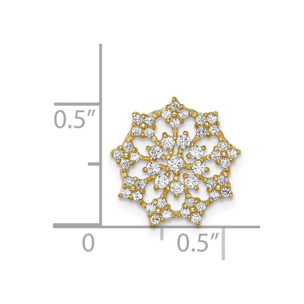 Million Charms 14K Yellow Gold Themed Fancy (Cubic Zirconia) CZ Chain Slide Pendant