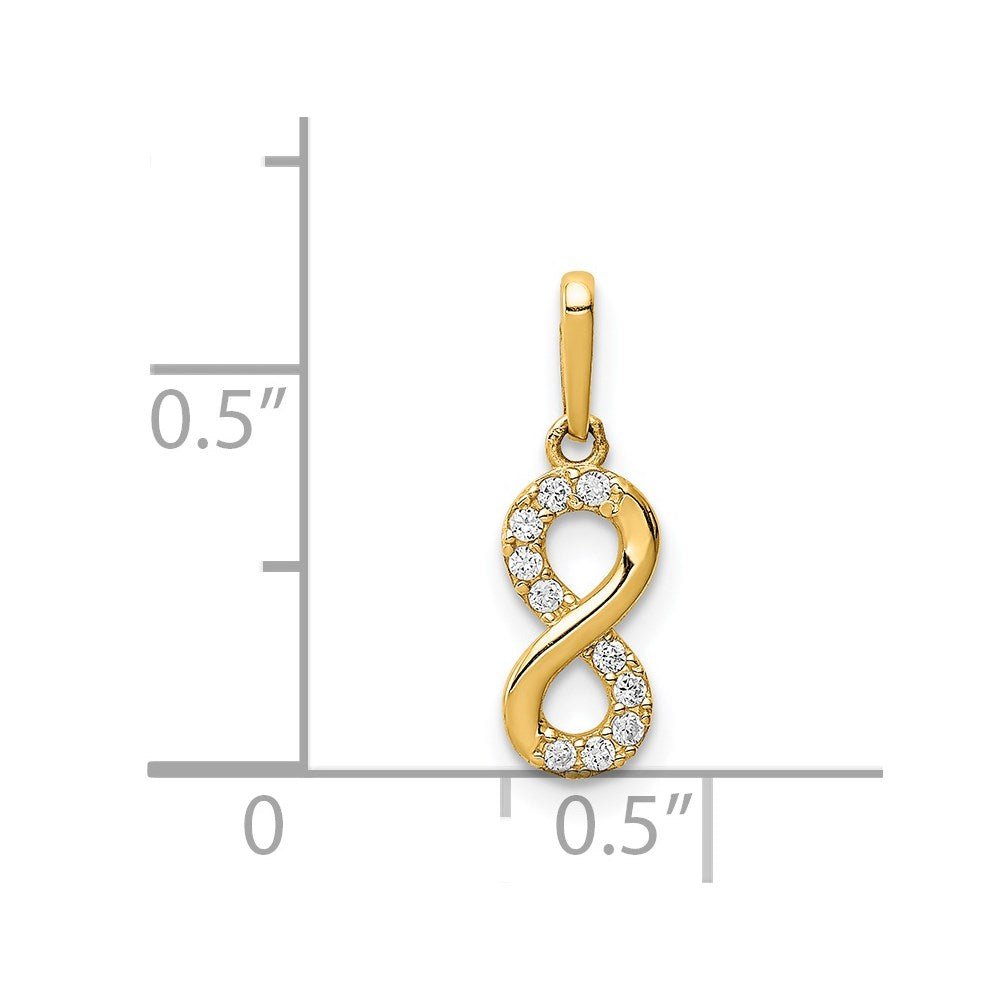 Million Charms 14K Yellow Gold Themed (Cubic Zirconia) CZ Infinity Symbol Pendant