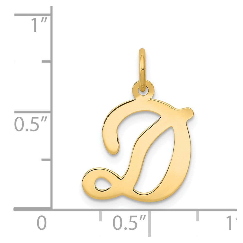 Million Charms 14K Yellow Gold Themed Alphabet Letter Initial D Charm