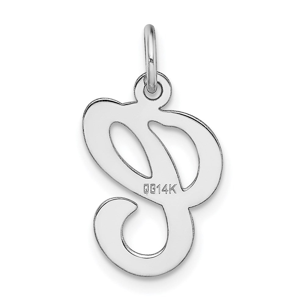 Million Charms 14K White Gold Themed Alphabet Letter Initial C Charm