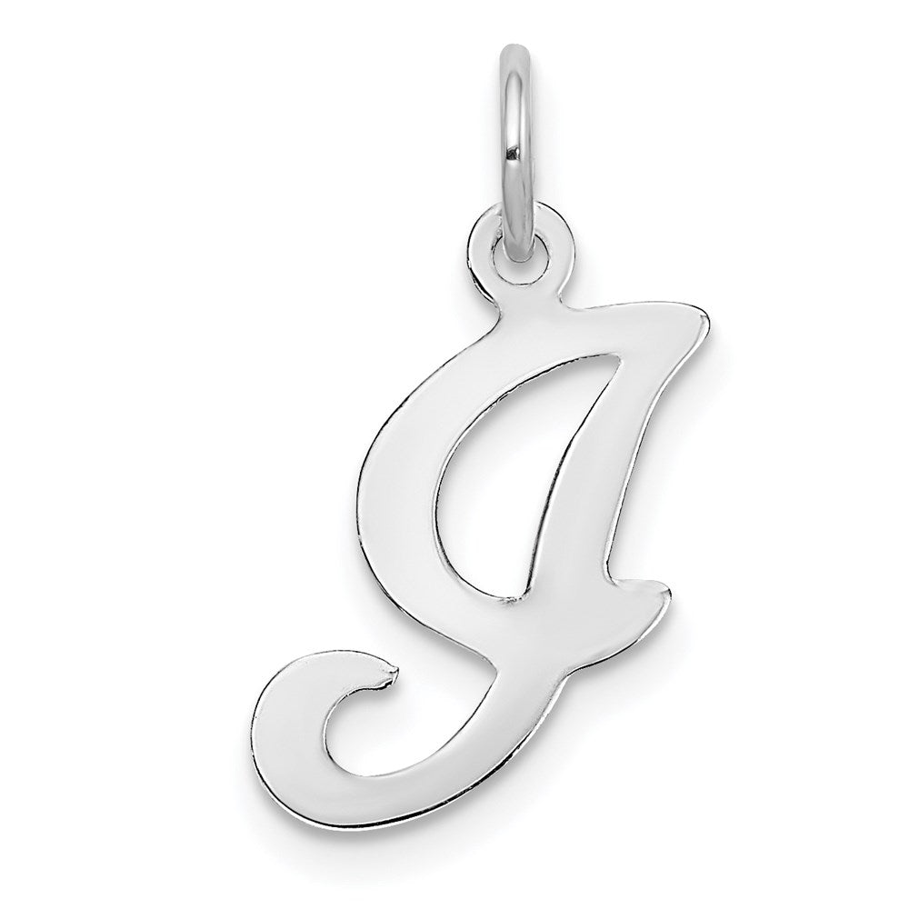 Million Charms 14K White Gold Themed Alphabet Letter Initial I Charm