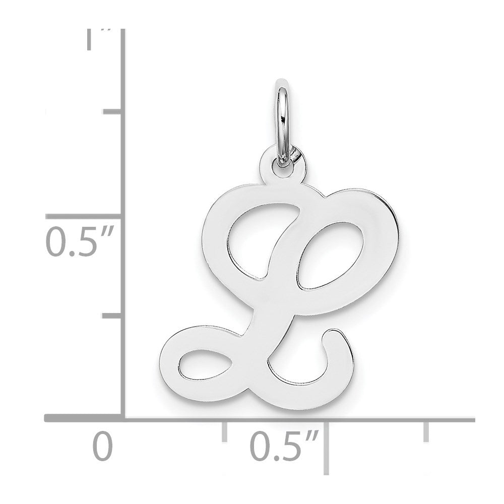 Million Charms 14K White Gold Themed Alphabet Letter Initial L Charm