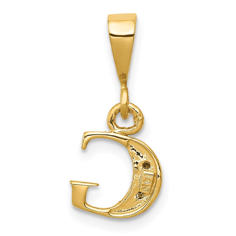 Million Charms 14K Yellow Gold Themed, Rhodium-plated Polished .01Ct Diamond Alphabet Letter Initial G Charm