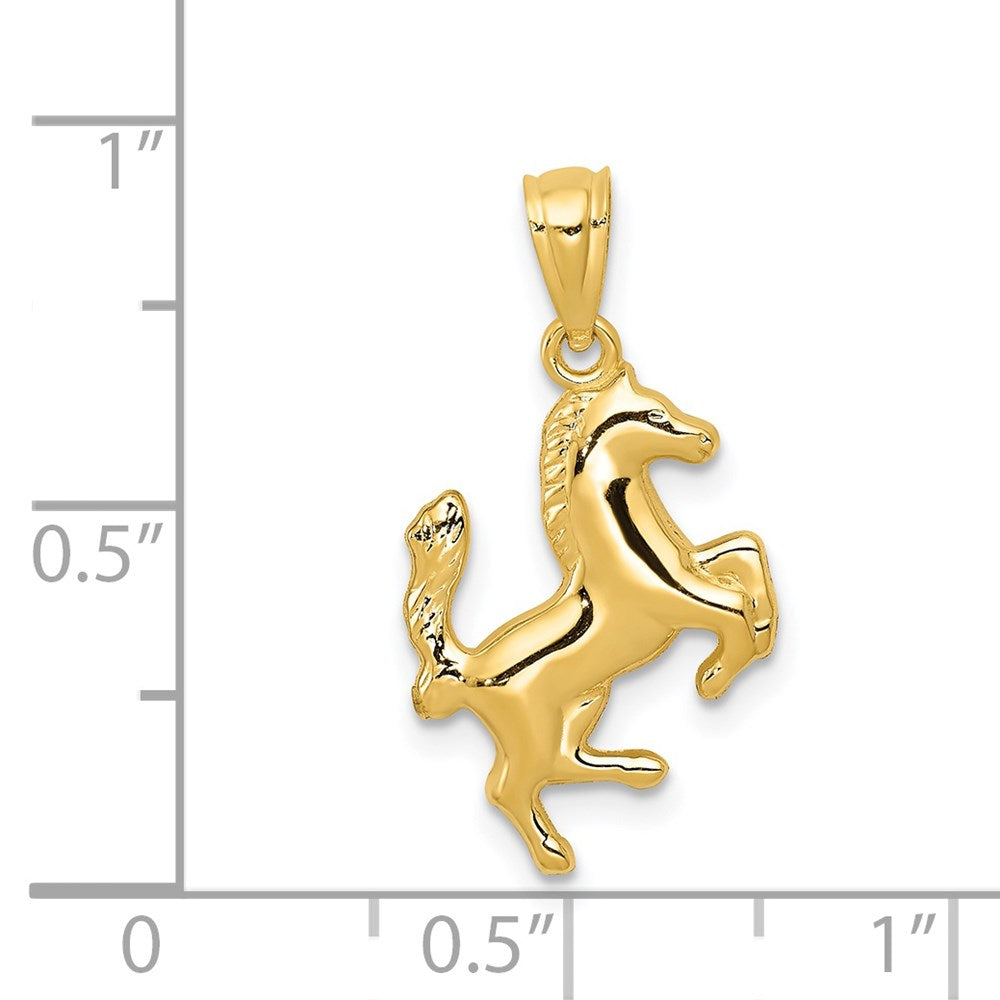 Million Charms 14K Yellow Gold Themed Trotting Horse Pendant