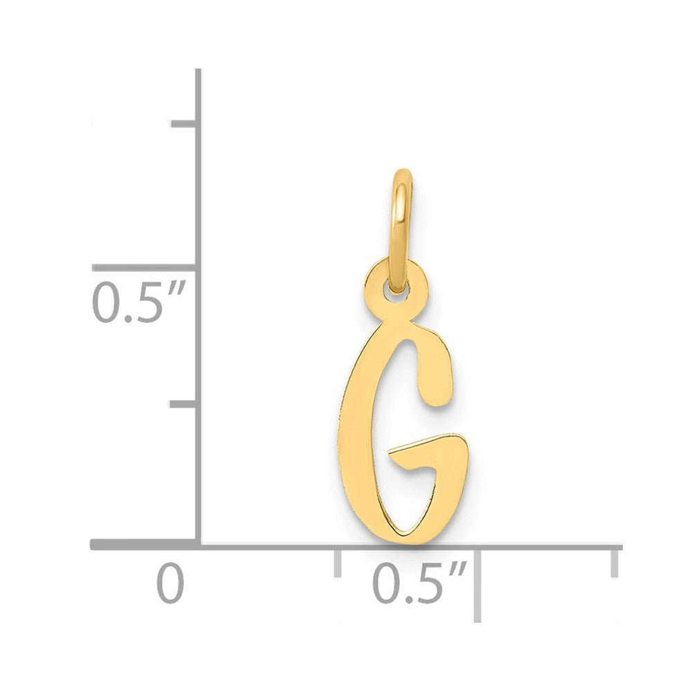 Million Charms 14K Yellow Gold Themed Small Slanted Block Alphabet Letter Initial G Charm