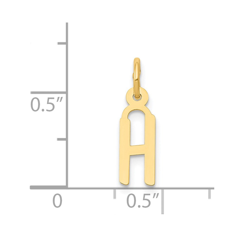 Million Charms 14K Yellow Gold Themed Small Slanted Block Alphabet Letter Initial H Charm