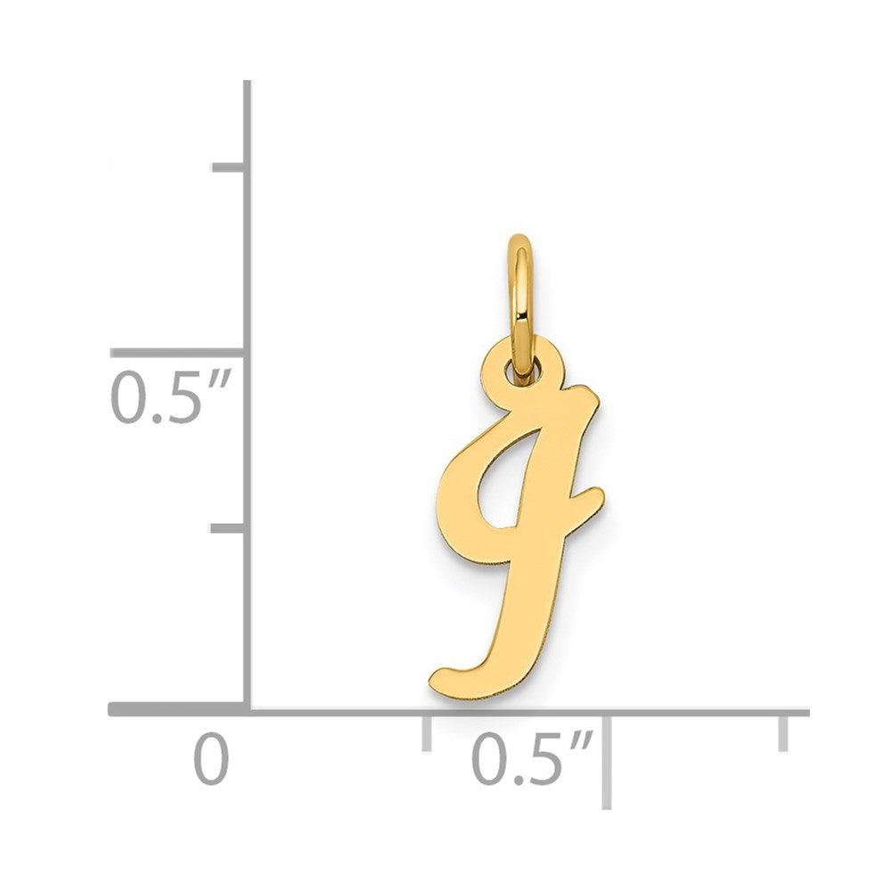 Million Charms 14K Yellow Gold Themed Small Script Alphabet Letter Initial I Charm