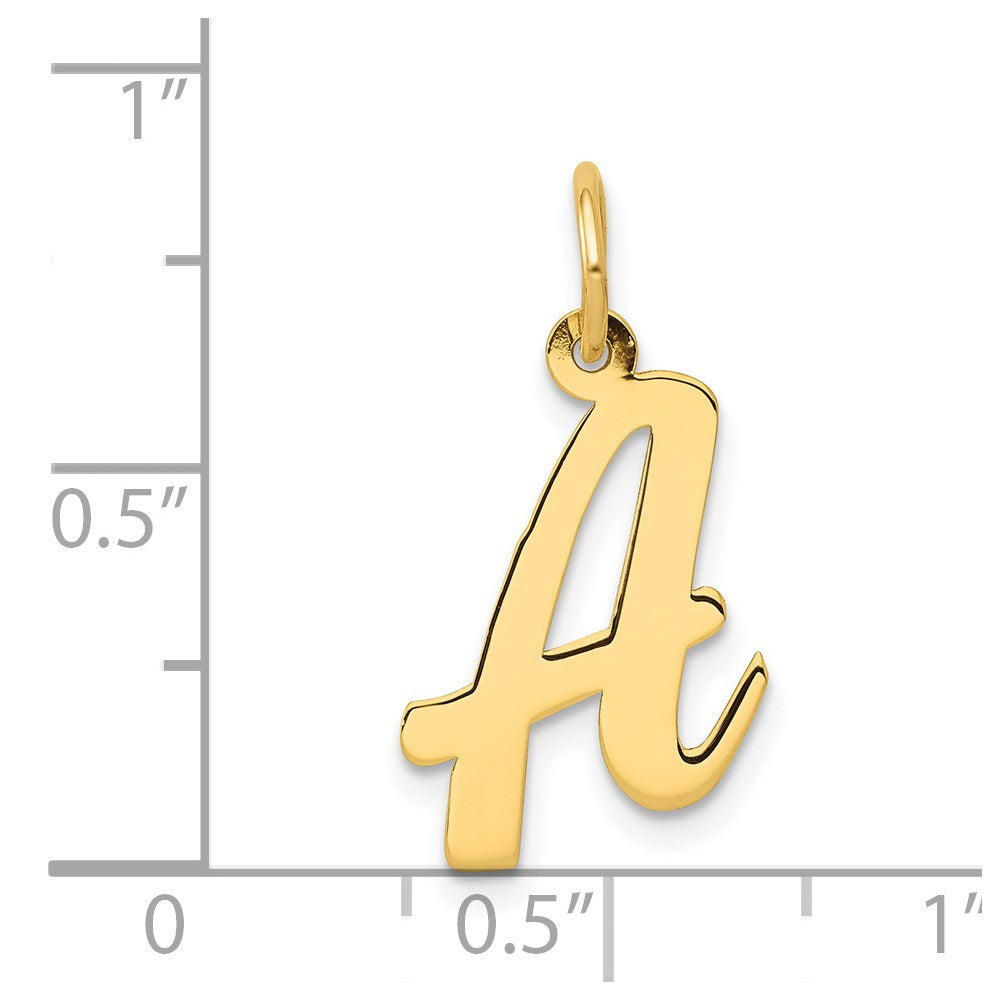 Million Charms 14K Yellow Gold Themed Medium Script Alphabet Letter Initial A Charm