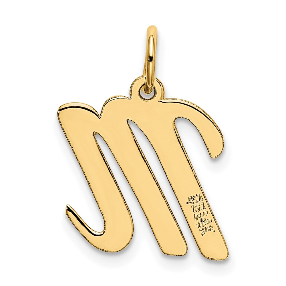 Million Charms 14K Yellow Gold Themed Medium Script Alphabet Letter Initial M Charm