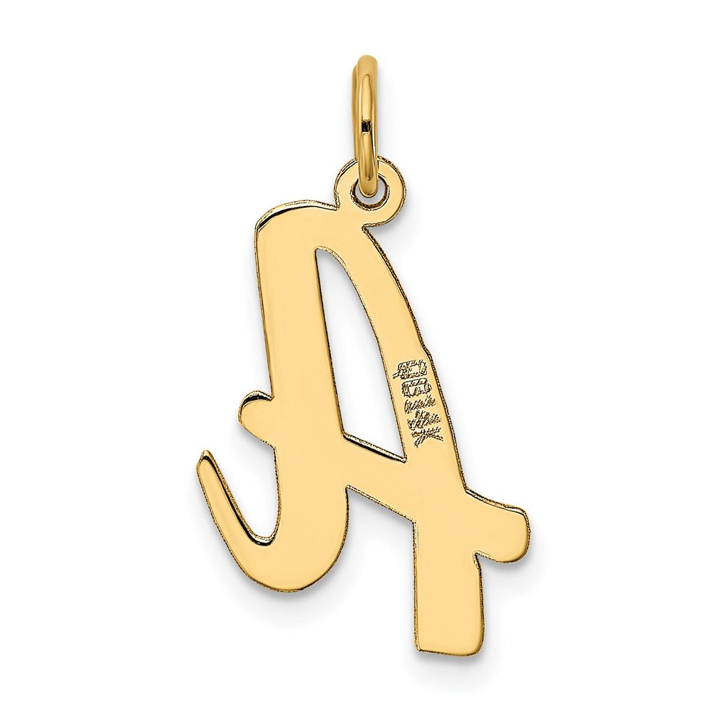 Million Charms 14K Yellow Gold Themed Large Script Alphabet Letter Initial A Charm