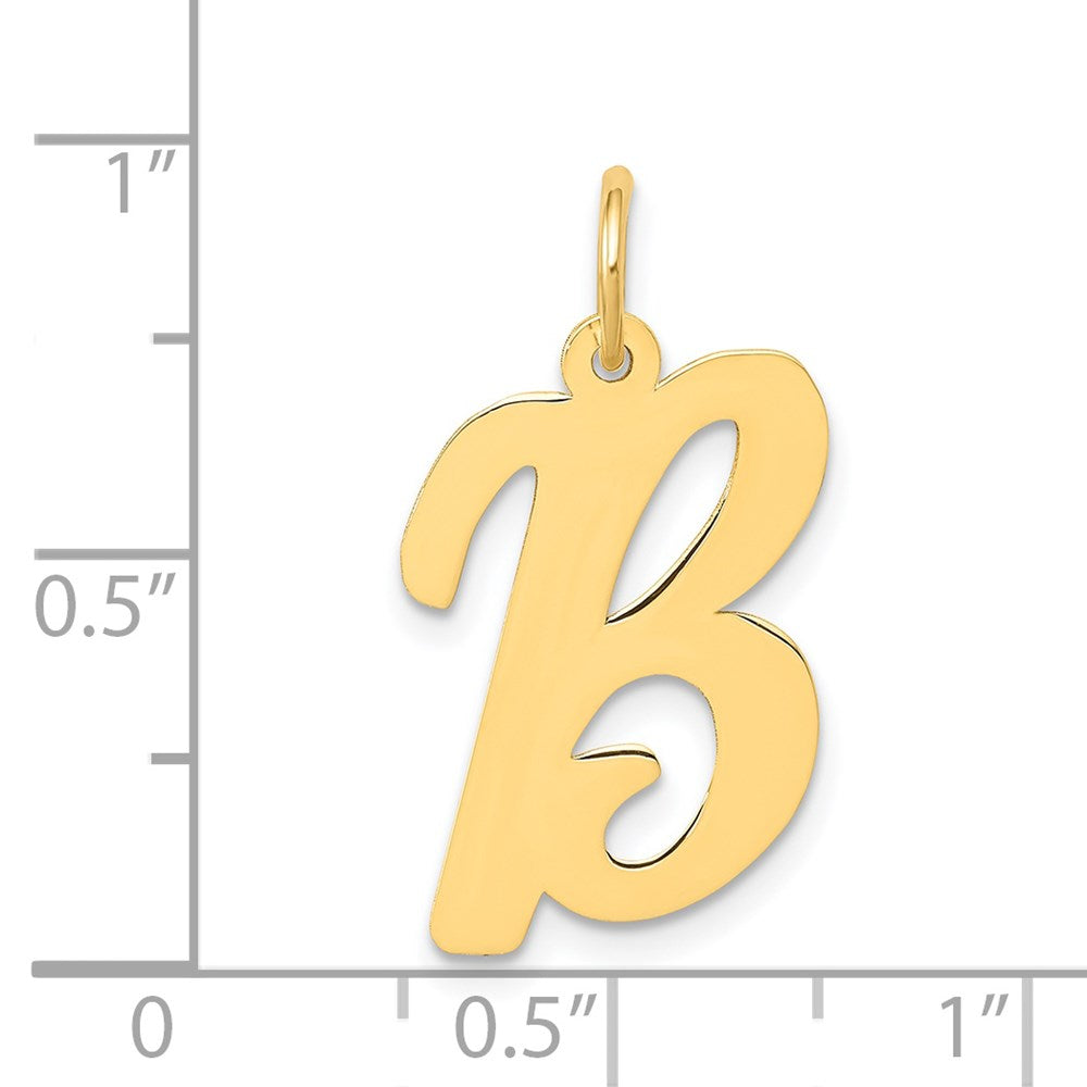 Million Charms 14K Yellow Gold Themed Large Script Alphabet Letter Initial B Charm