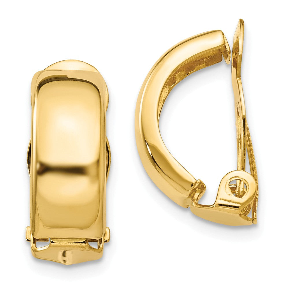 Million Charms 14k Yellow Gold Non-Pierced Polished Earrings, 18mm x 6mm