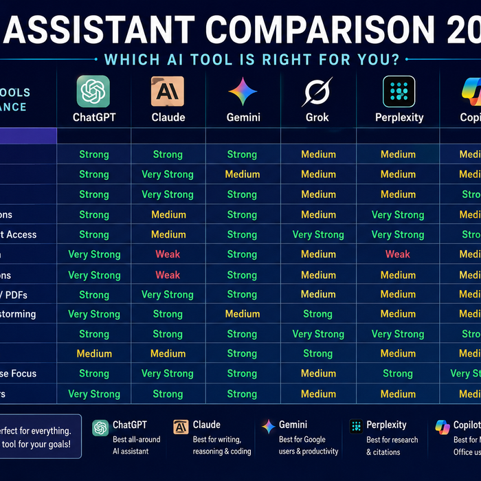 AI Assistant Comparison Guide (2026)