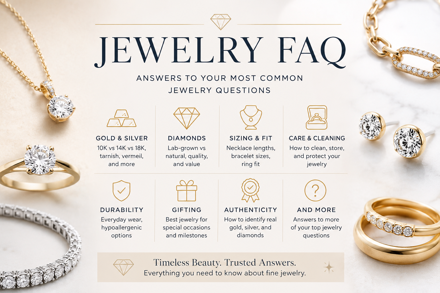 The Ultimate Jewelry FAQ Guide: Gold, Silver, Diamonds & Everyday Jewelry Care