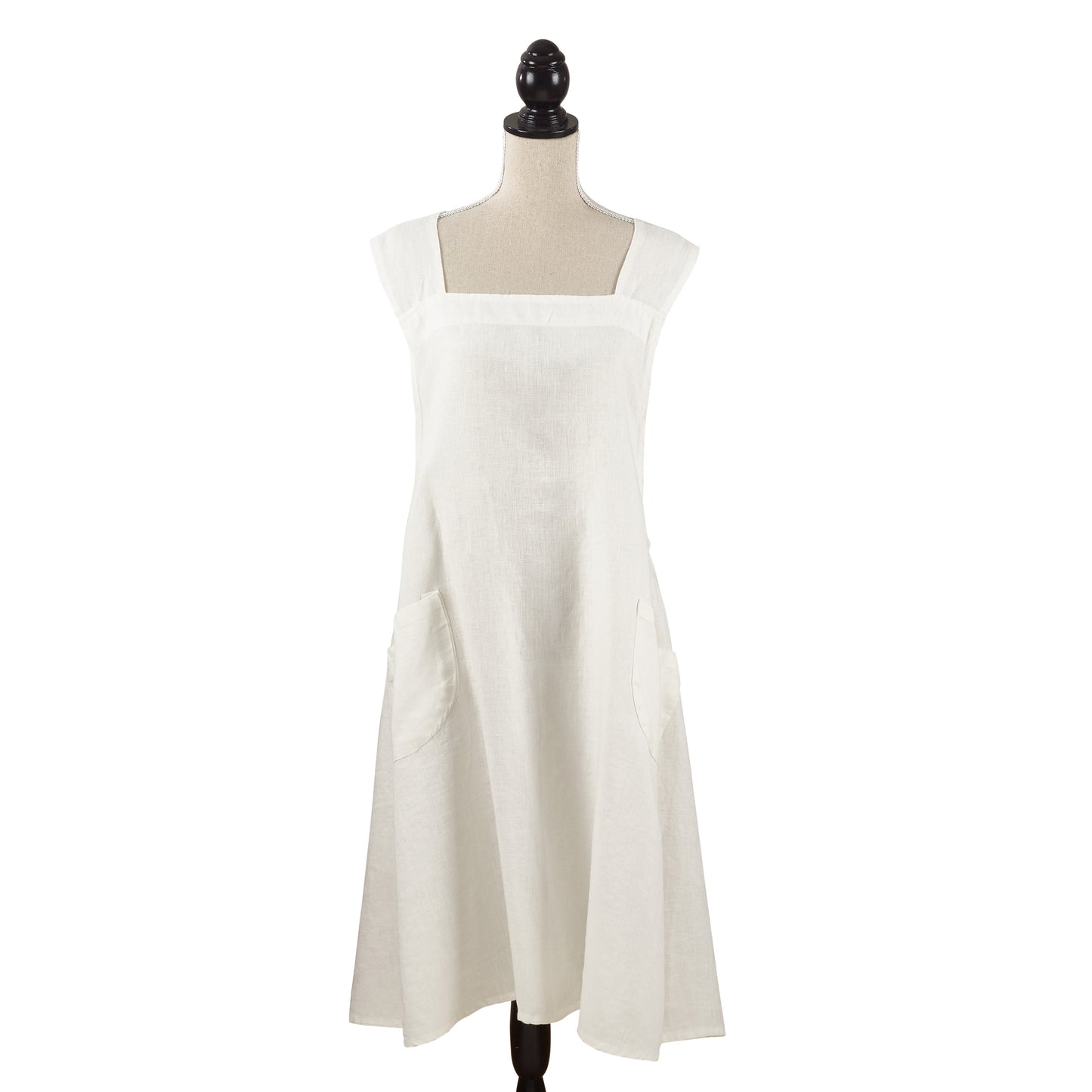 Ivory White Criss-cross Back Apron 100% linen Size: 28" x 35"