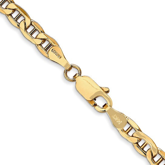 Million Charms 10k Yellow Gold, Necklace Chain, 4.1mm Semi-Solid Anchor Chain, Chain Length: 24 inches