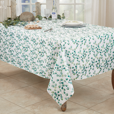 Eucalyptus Green  Eucalyptus Leaf Tablecloth  100% Polyester