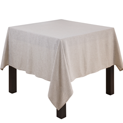 Natural Beige  Striped Design Tablecloth  70% viscose - 30% linen