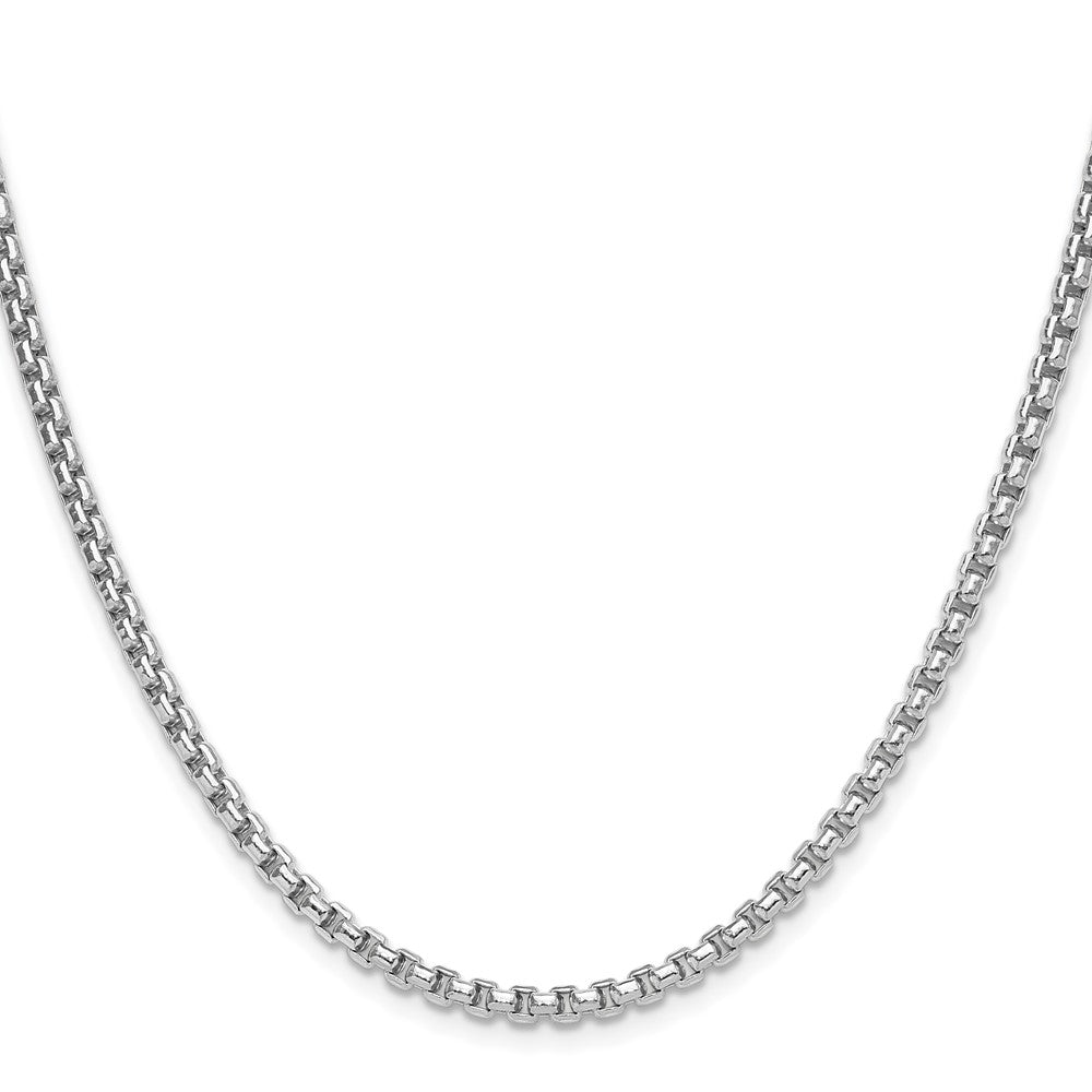 14k White Gold 2.2mm Solid Beveled D/C Paperclip Chain, 18 in Length