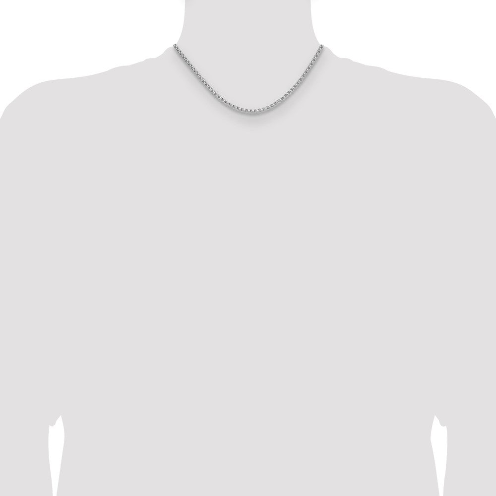 14k White Gold 2.2mm Solid Beveled D/C Paperclip Chain, 16 in Length