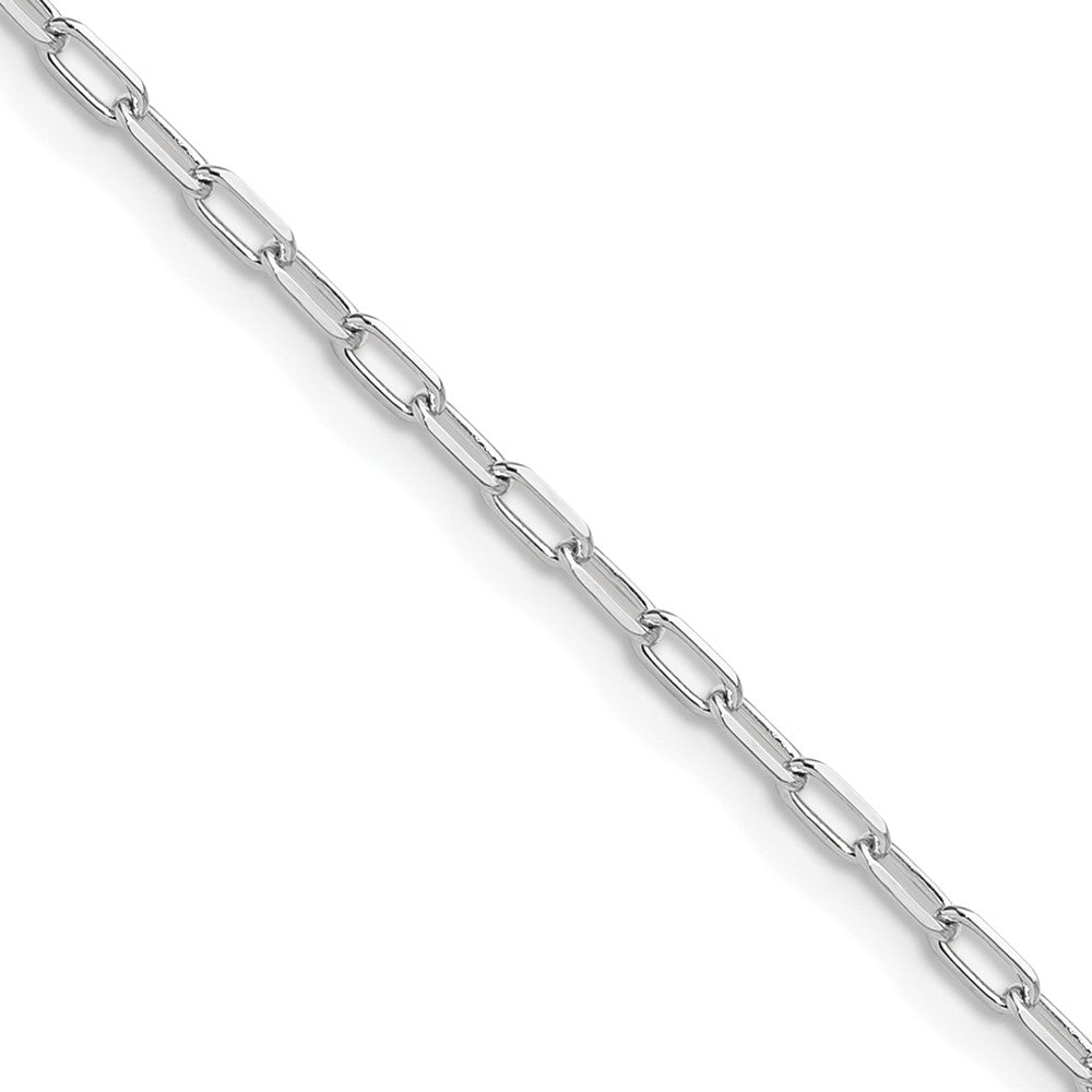 14k White Gold 2.2mm Solid Beveled D/C Paperclip Chain, 20 in Length