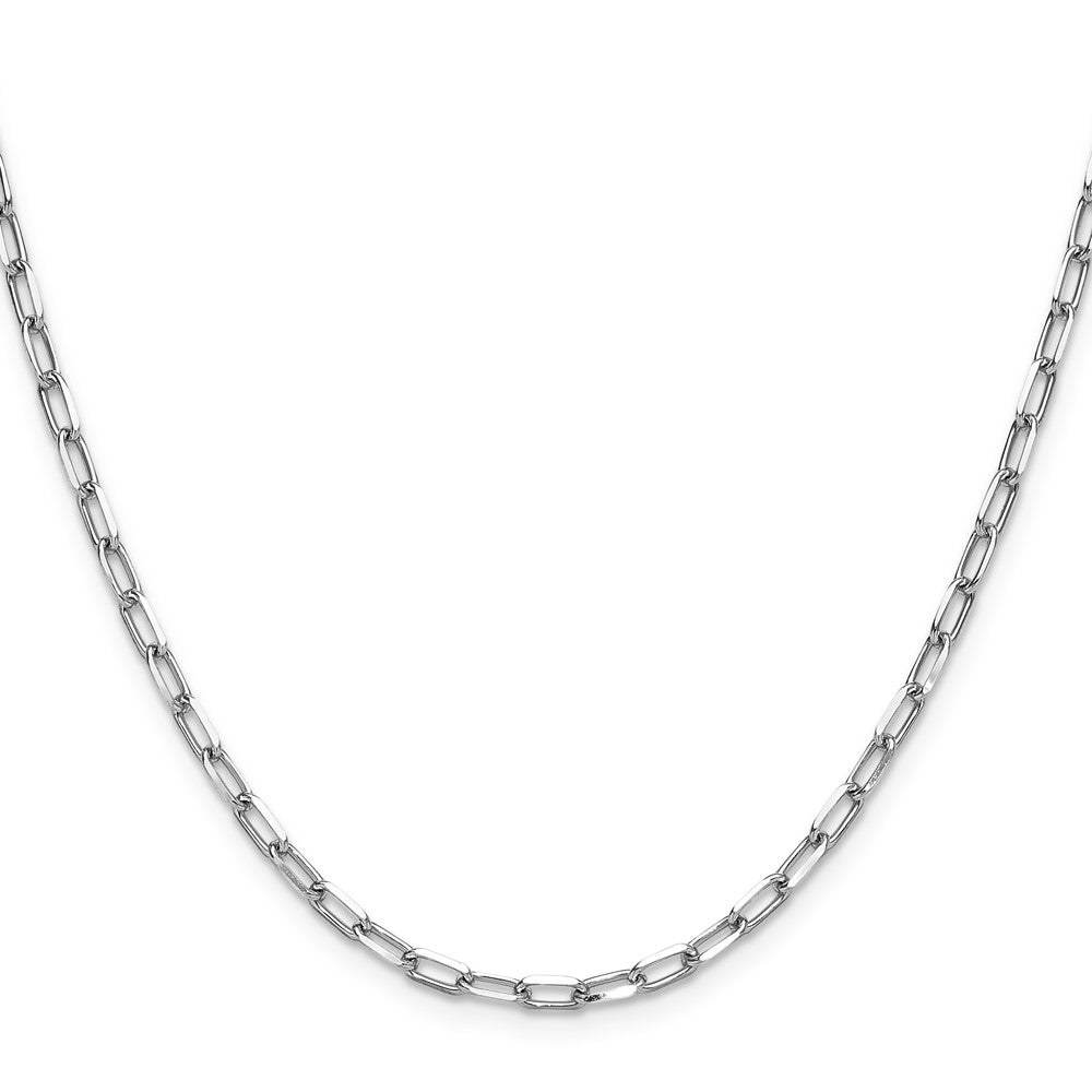 14k White Gold 3.0mm Solid Beveled D/C Paperclip Chain, 16 in Length