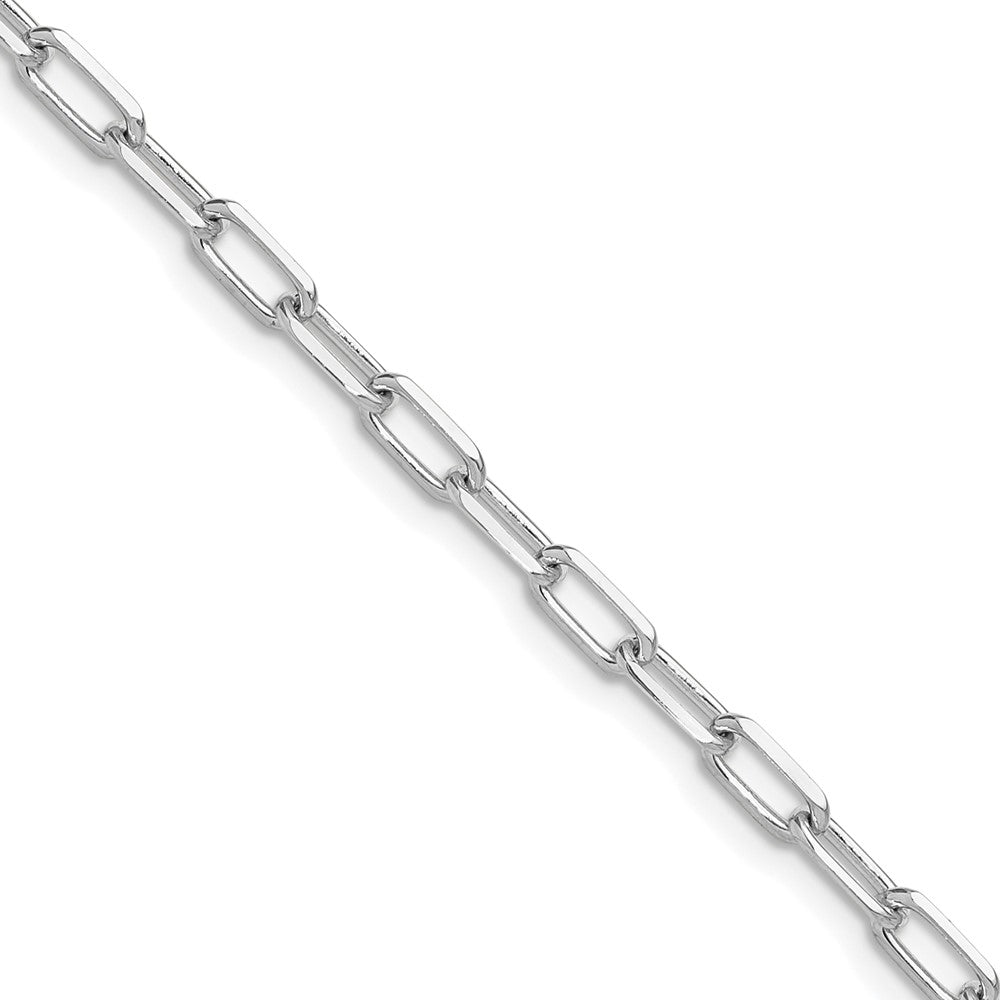 14k White Gold 3.5mm Solid Beveled D/C Paperclip Chain, 16 in Length