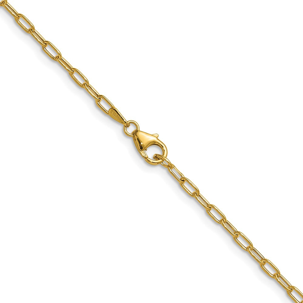 14k Yellow Gold 2.2mm Semi-Solid Paperclip Chain, 16 in Length