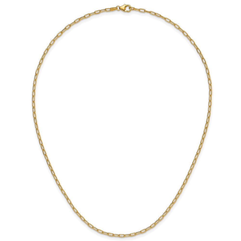 14k Yellow Gold 2.2mm Semi-Solid Paperclip Chain, 16 in Length