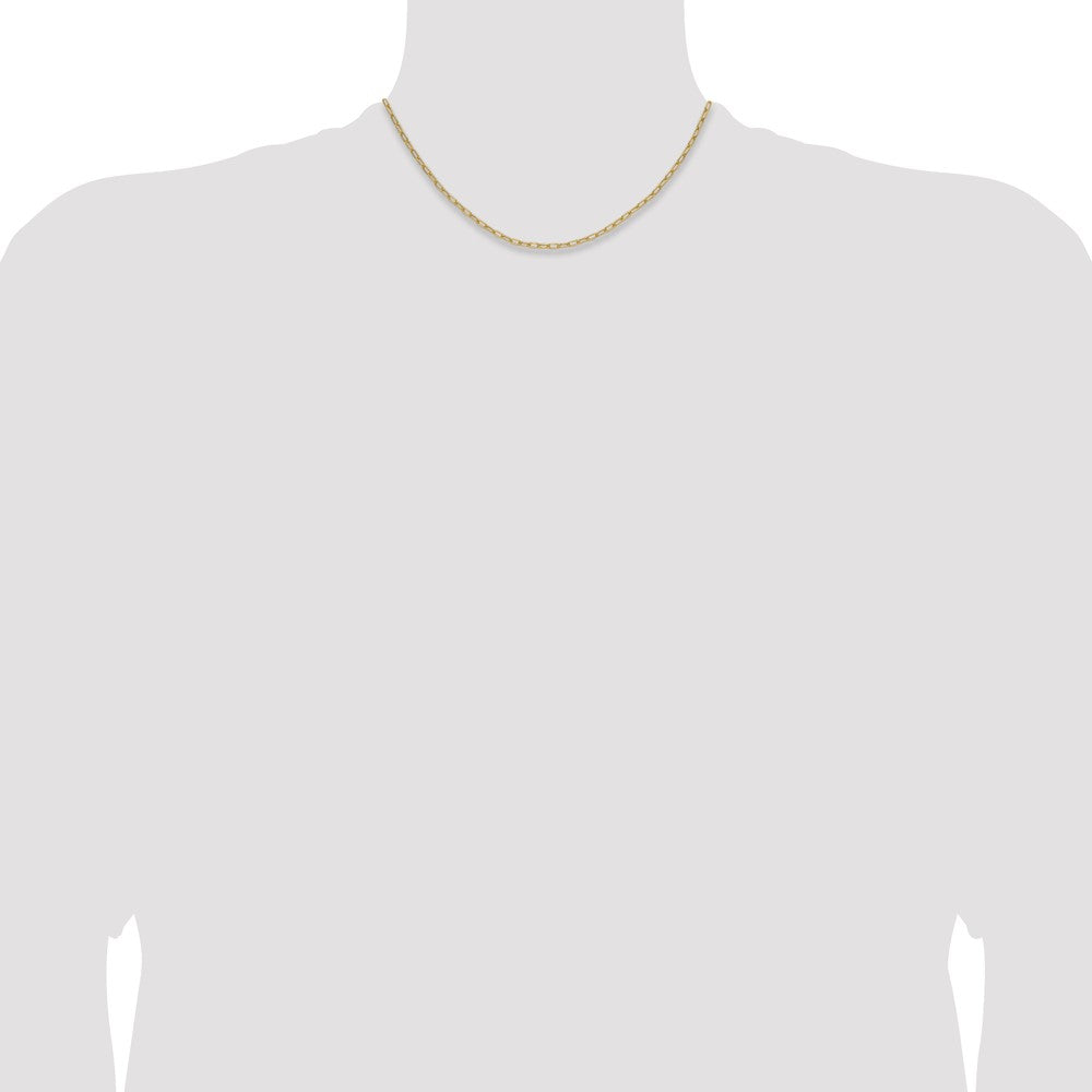 14k Yellow Gold 2.2mm Semi-Solid Paperclip Chain, 16 in Length