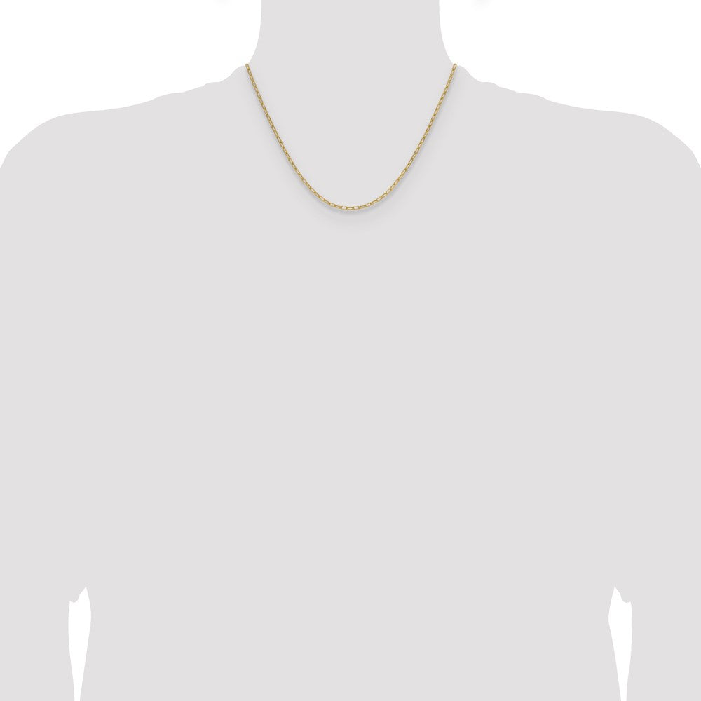 14k Yellow Gold 2.2mm Semi-Solid Paperclip Chain, 18 in Length