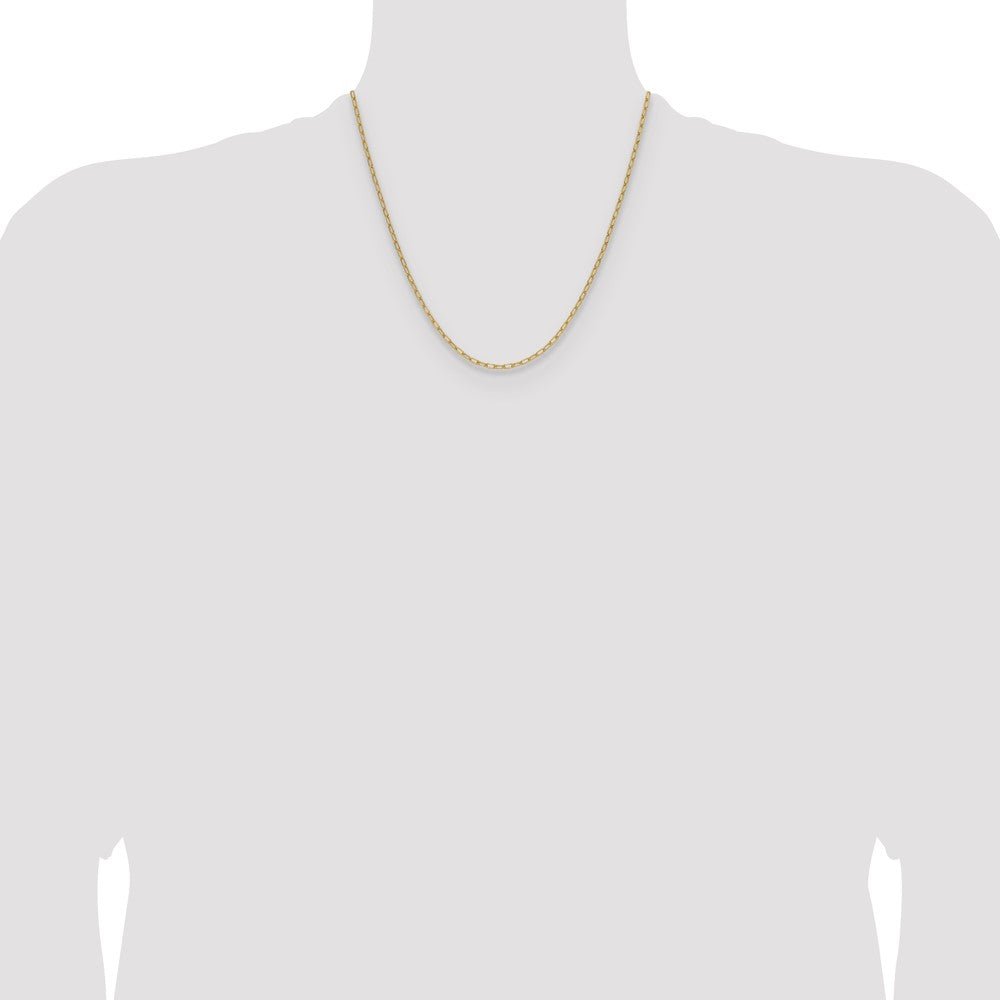 14k Yellow Gold 2.2mm Semi-Solid Paperclip Chain, 20 in Length