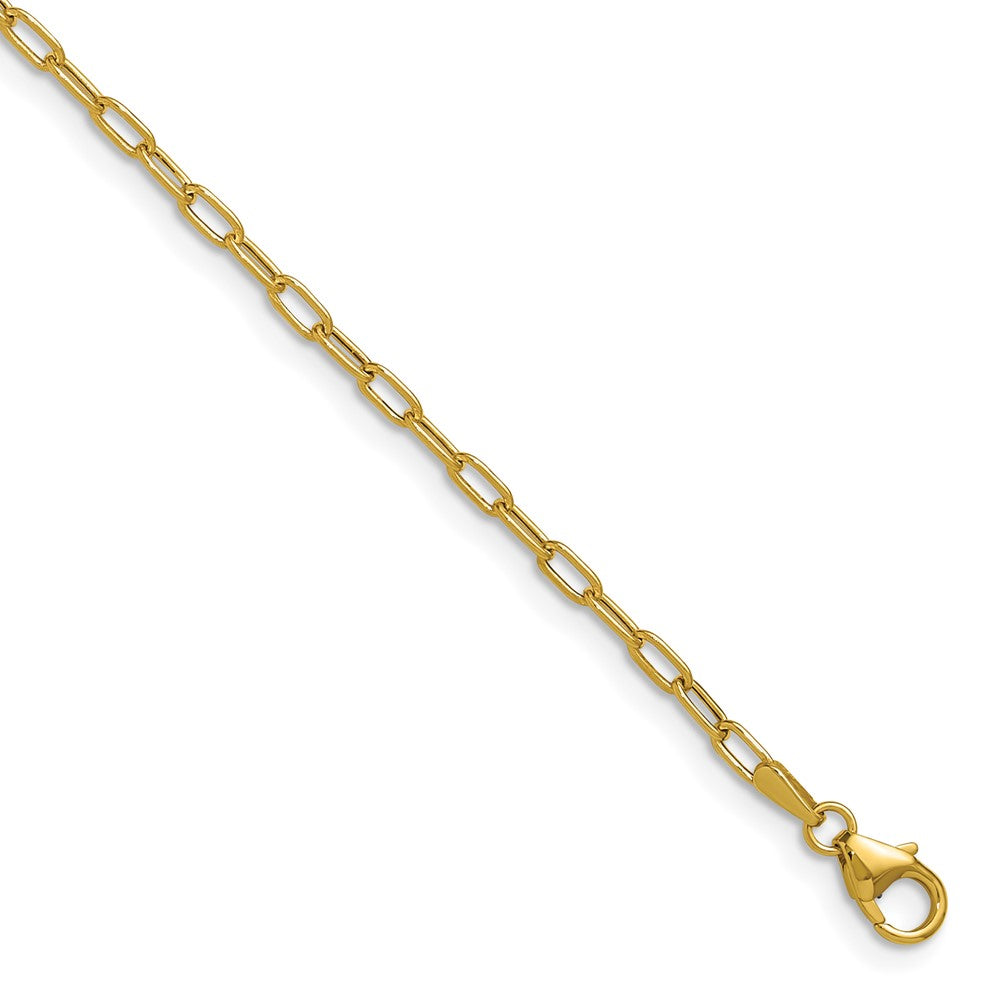 14k Yellow Gold 2.2mm Semi-Solid Paperclip Chain, 16 in Length