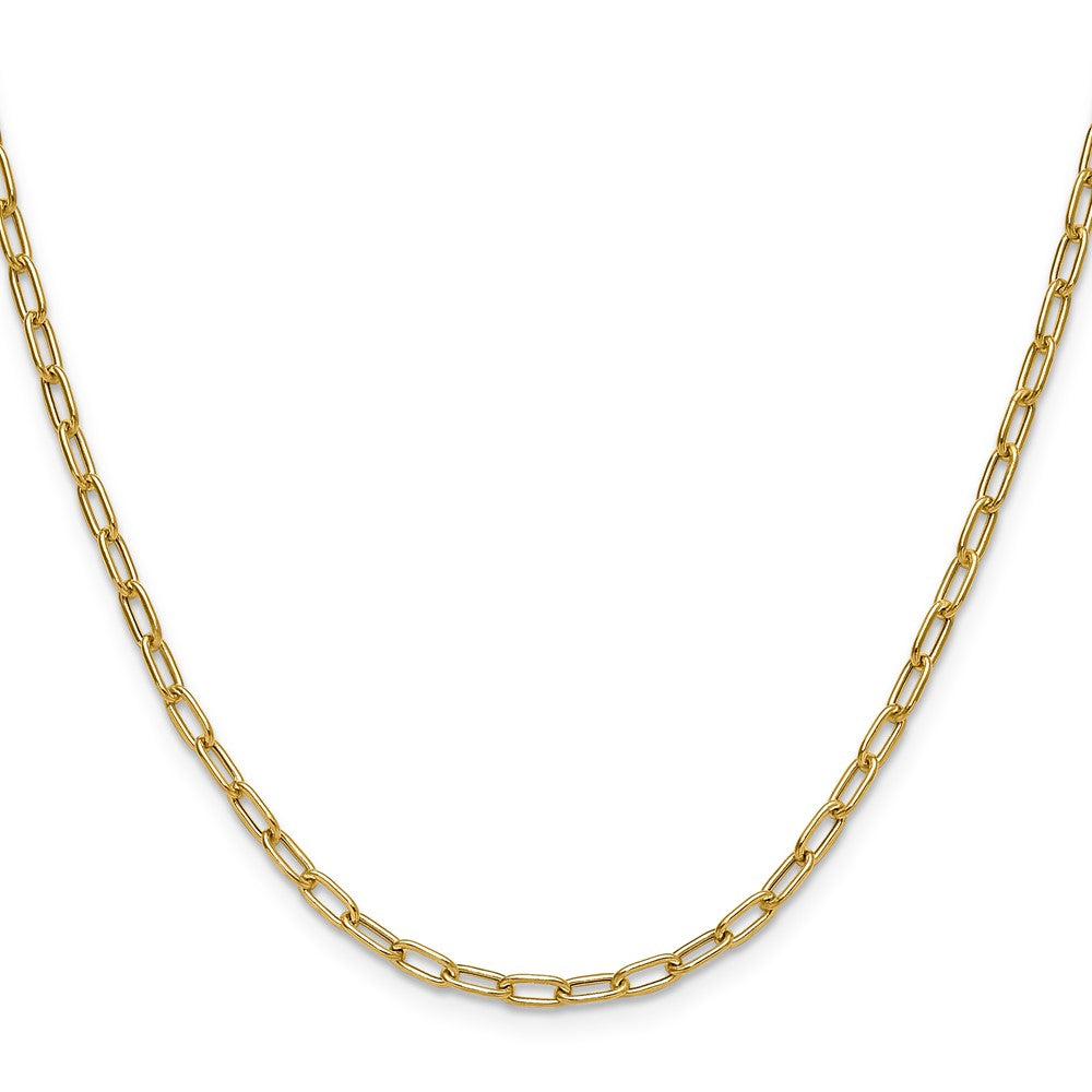 14k Yellow Gold 3.0mm Semi-Solid Paperclip Chain, 16 in Length