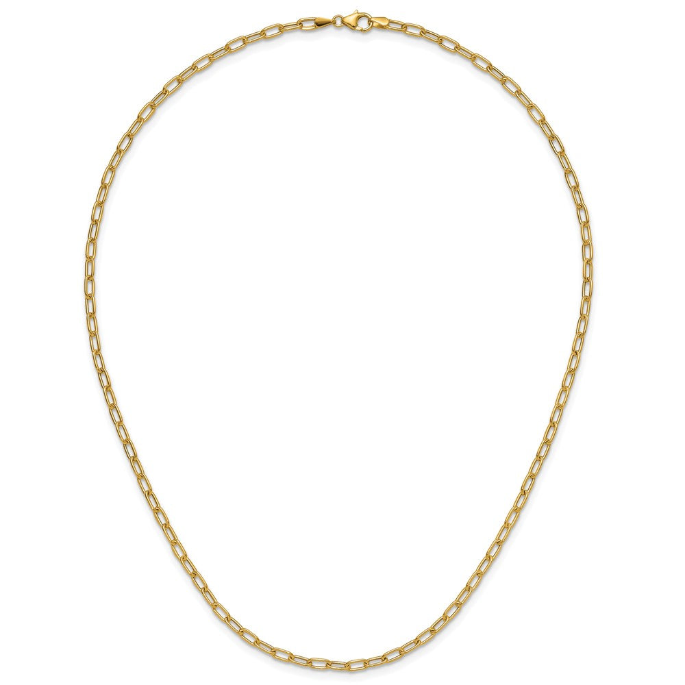 14k Yellow Gold 3.0mm Semi-Solid Paperclip Chain, 16 in Length