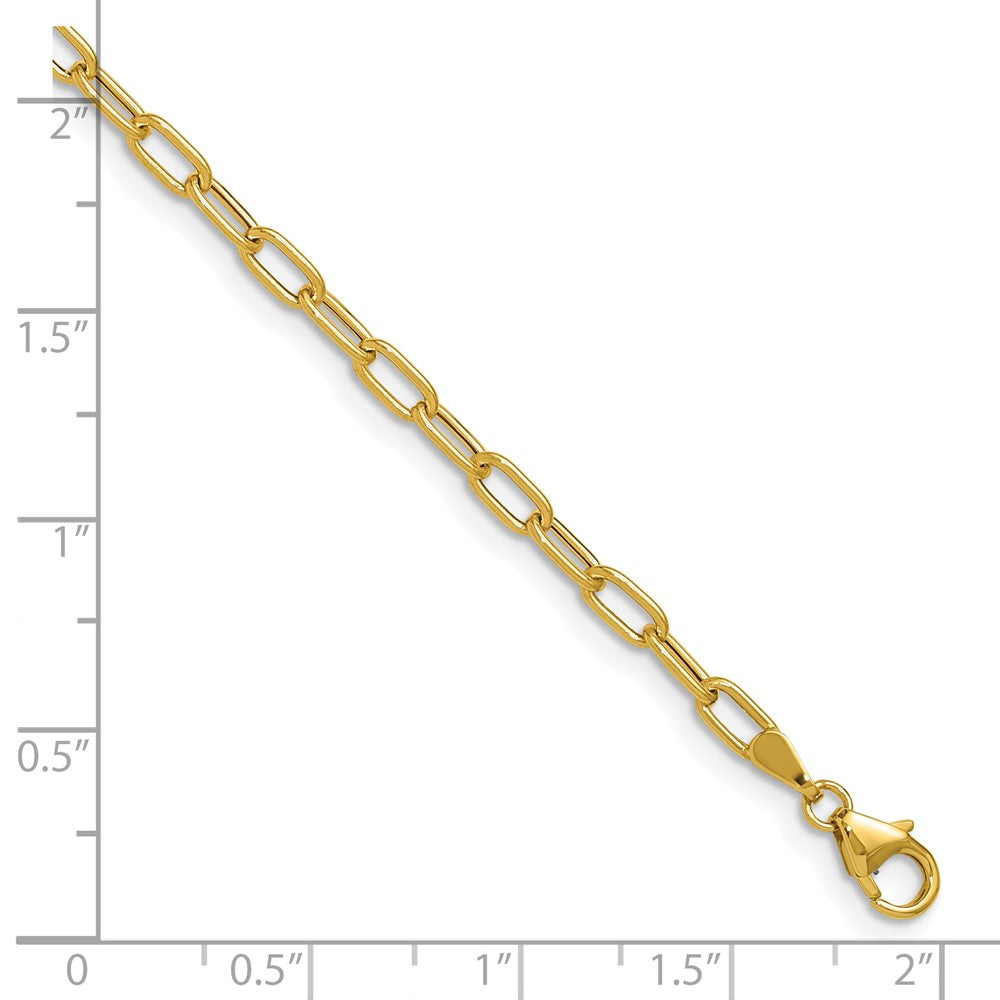 14k Yellow Gold 3.0mm Semi-Solid Paperclip Chain, 16 in Length