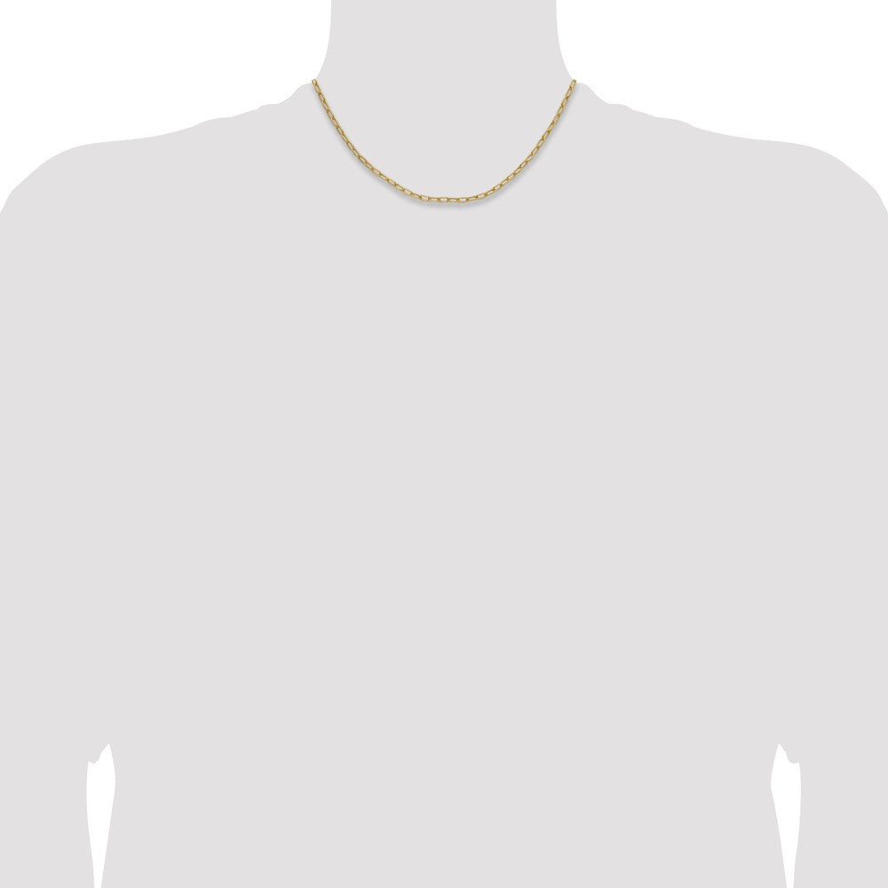 14k Yellow Gold 3.0mm Semi-Solid Paperclip Chain, 16 in Length