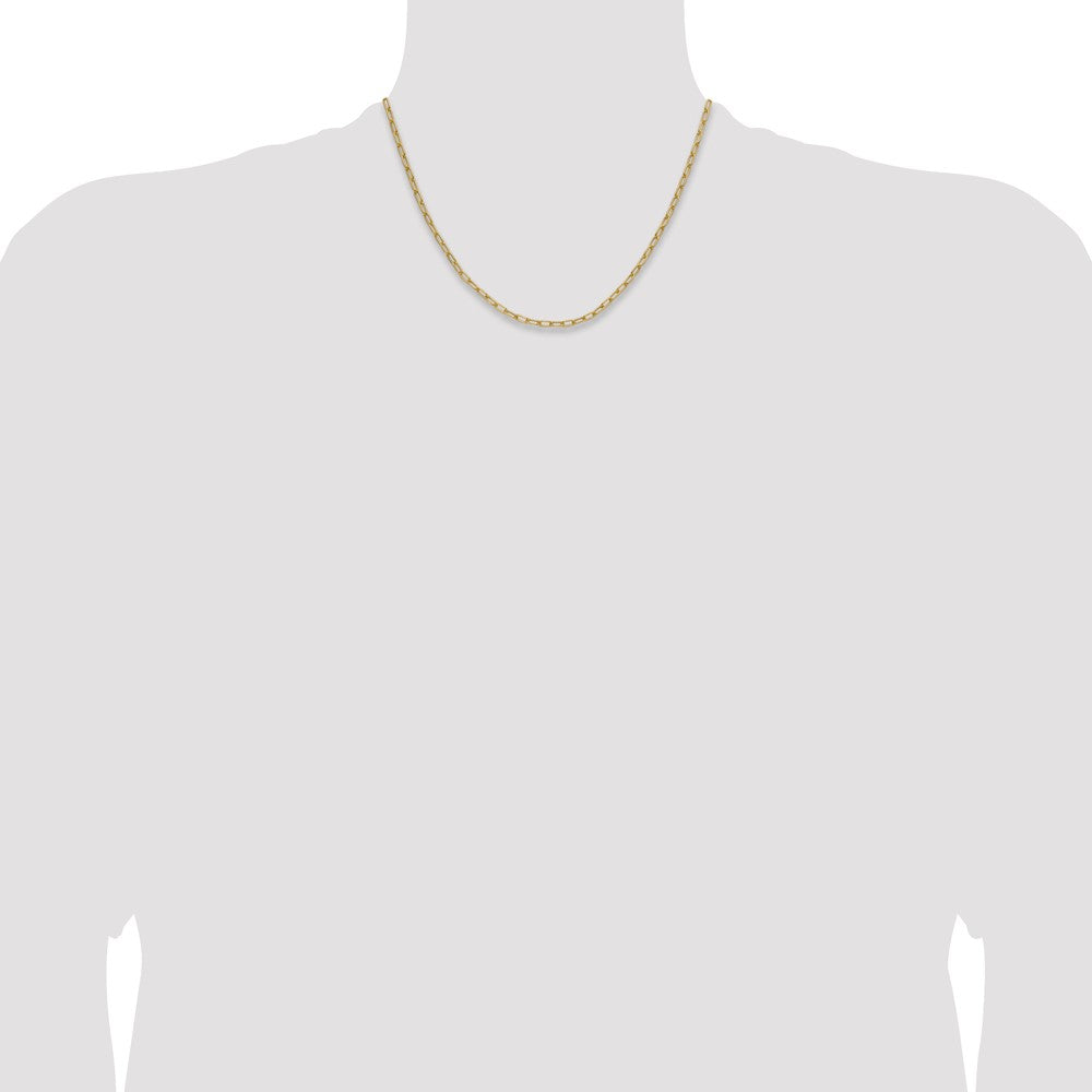 14k Yellow Gold 3.0mm Semi-Solid Paperclip Chain, 18 in Length
