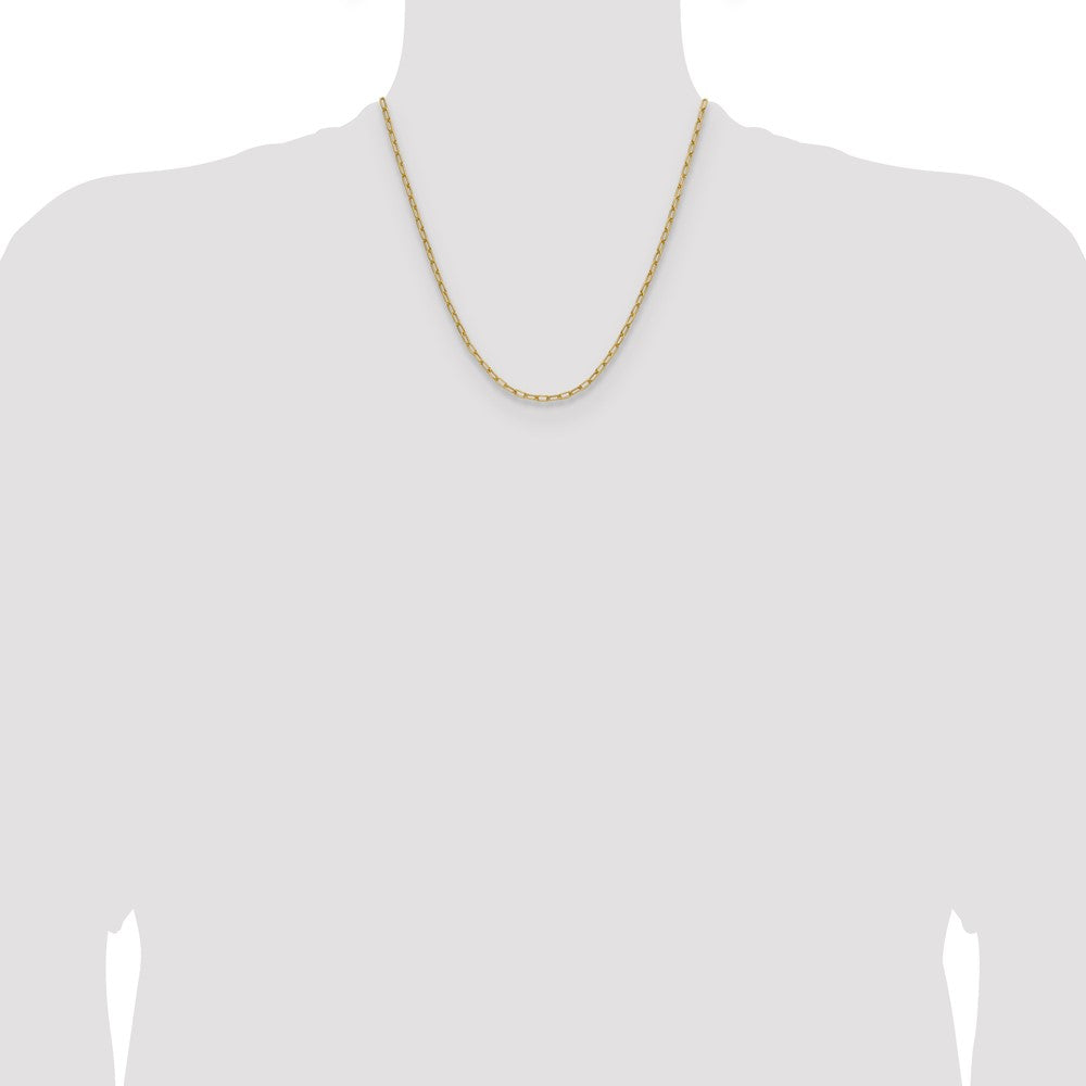 14k Yellow Gold 3.0mm Semi-Solid Paperclip Chain, 20 in Length