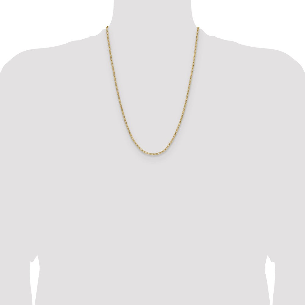 14k Yellow Gold 3.0mm Semi-Solid Paperclip Chain, 24 in Length