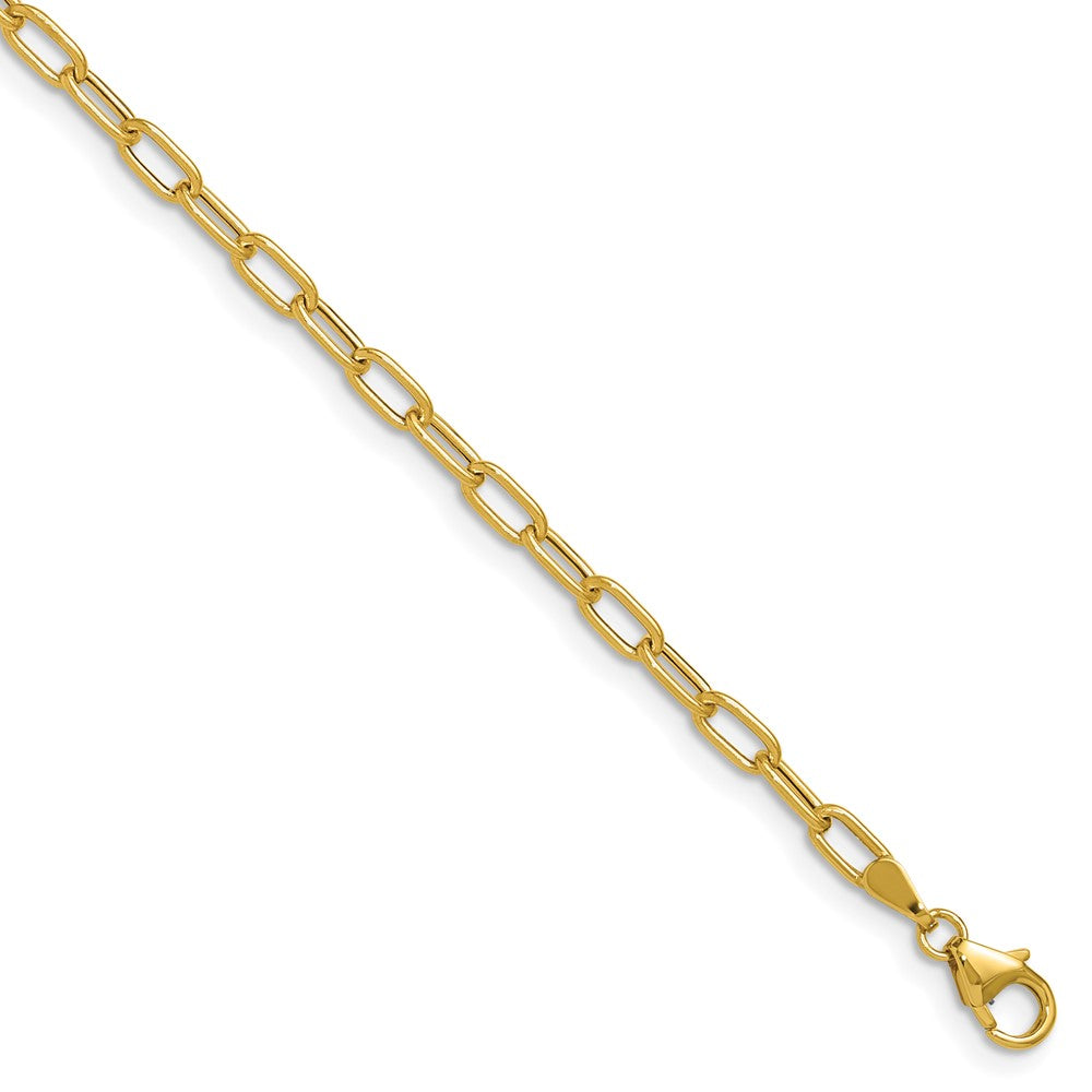 14k White Gold 3.0mm Solid Beveled D/C Paperclip Chain, 18 in Length