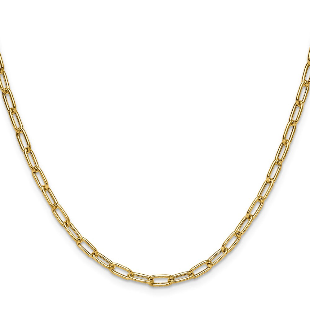 14k Yellow Gold 3.7mm Semi-Solid Paperclip Chain, 16 in Length