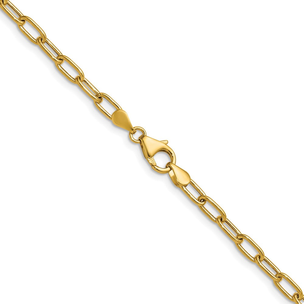 14k Yellow Gold 3.7mm Semi-Solid Paperclip Chain, 16 in Length