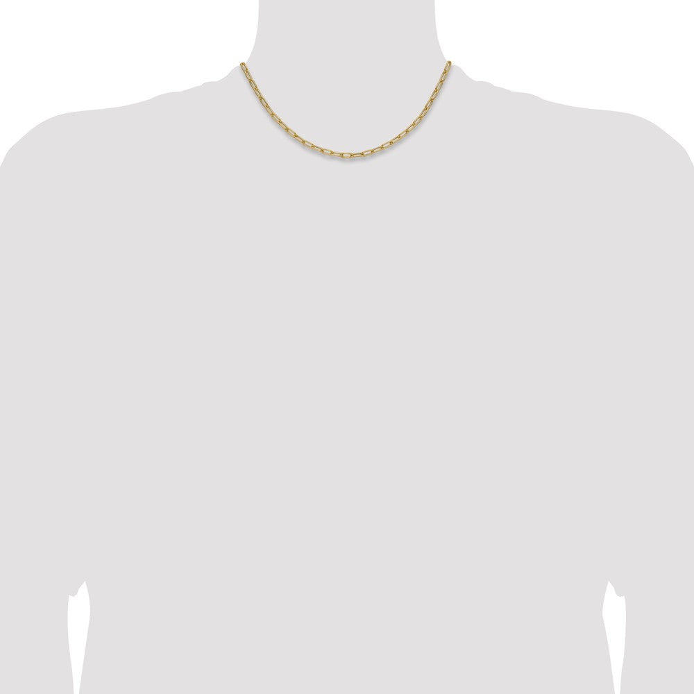 14k Yellow Gold 3.7mm Semi-Solid Paperclip Chain, 16 in Length