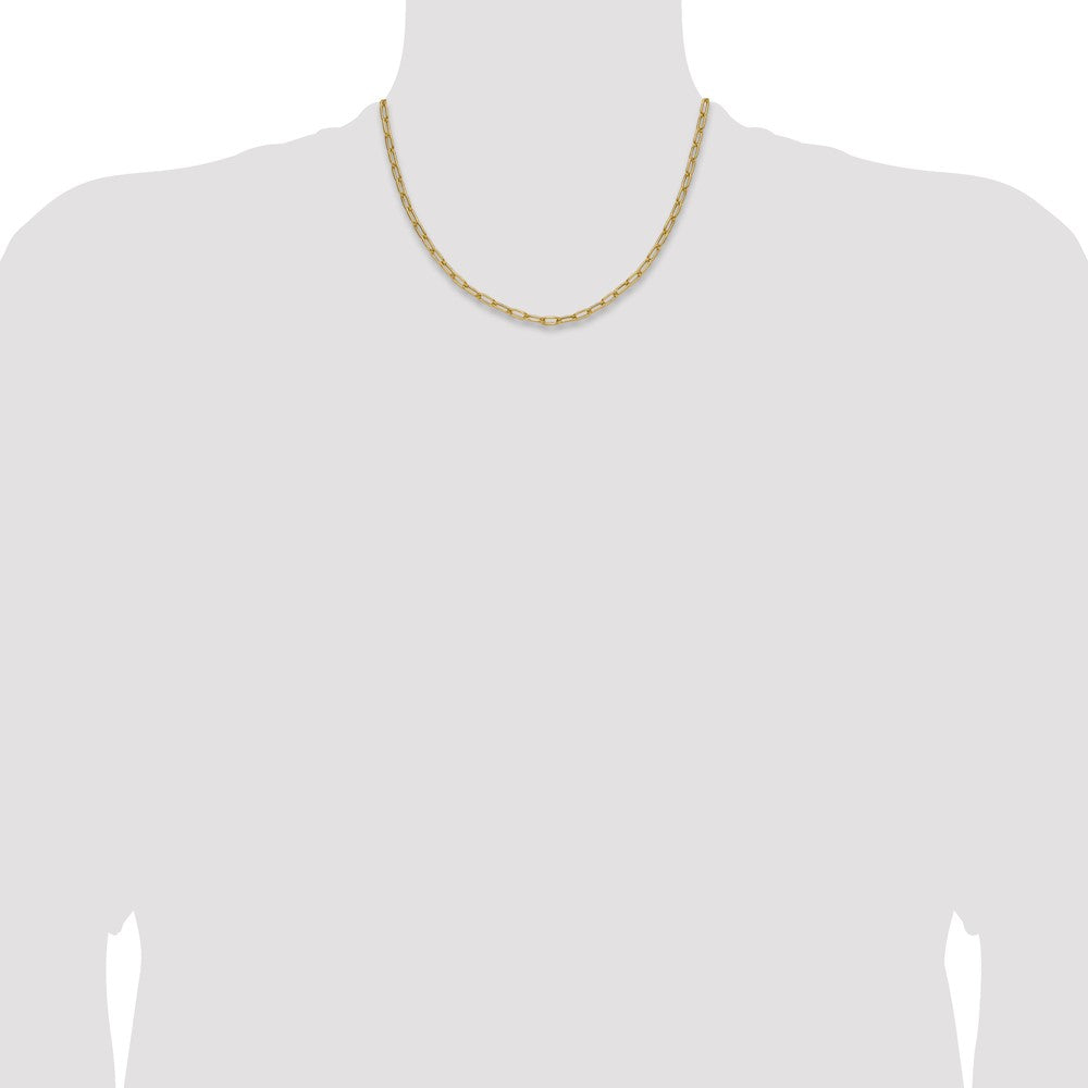 14k Yellow Gold 3.7mm Semi-Solid Paperclip Chain, 18 in Length